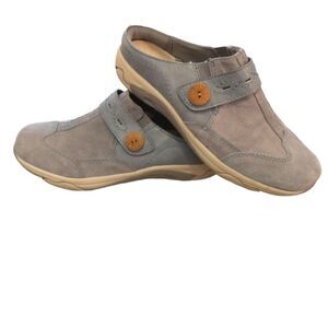 Earth Spirit Women's Slip-On Light Blue Gray Suede Leather Mules size 7